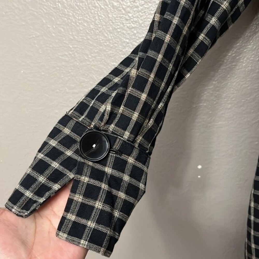 ZARA Basic Black Multicolor Plaid Ruffle Dress Wo… - image 4